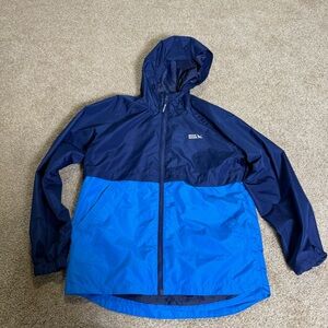 Eddie Bauer Kids Teenager Two Tone Blue Full Zip Windbreaker Lightweight Jacket